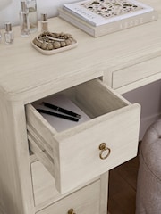 White Sadie Solid Mango Wood 7 Drawer Console Dressing Table - Image 5 of 13