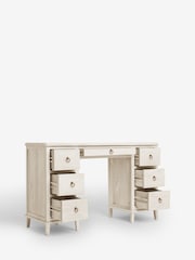 White Sadie Solid Mango Wood 7 Drawer Console Dressing Table - Image 8 of 13