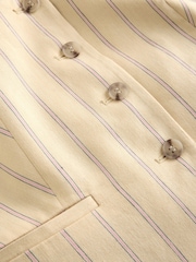 Yellow Striped Square Neck Waistcoat with Linen - Image 6 of 8