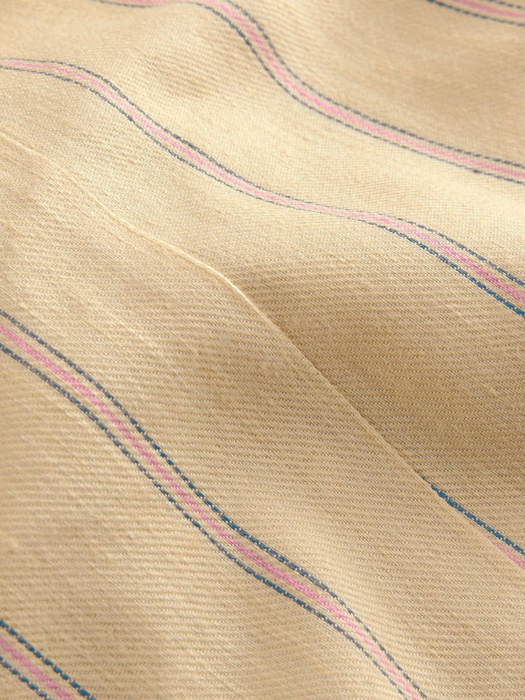 Yellow Striped Square Neck Waistcoat with Linen - Image 8 of 8