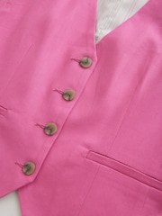 Pink Button Through Waistcoat with Linen - Image 7 of 8