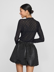 VILA Black Bubble Hem Balloon Skirt - Image 2 of 6