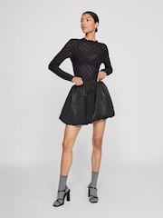 VILA Black Bubble Hem Balloon Skirt - Image 3 of 6