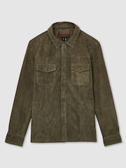 Paige Suede Press-Stud Shirt Jacket - Image 2 of 6