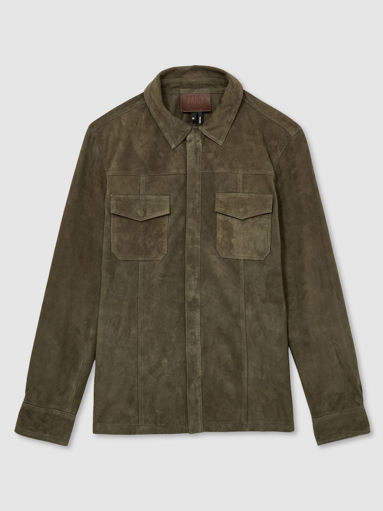 Paige Suede Press-Stud Shirt Jacket - Image 2 of 6