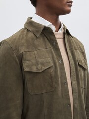 Paige Suede Press-Stud Shirt Jacket - Image 5 of 6