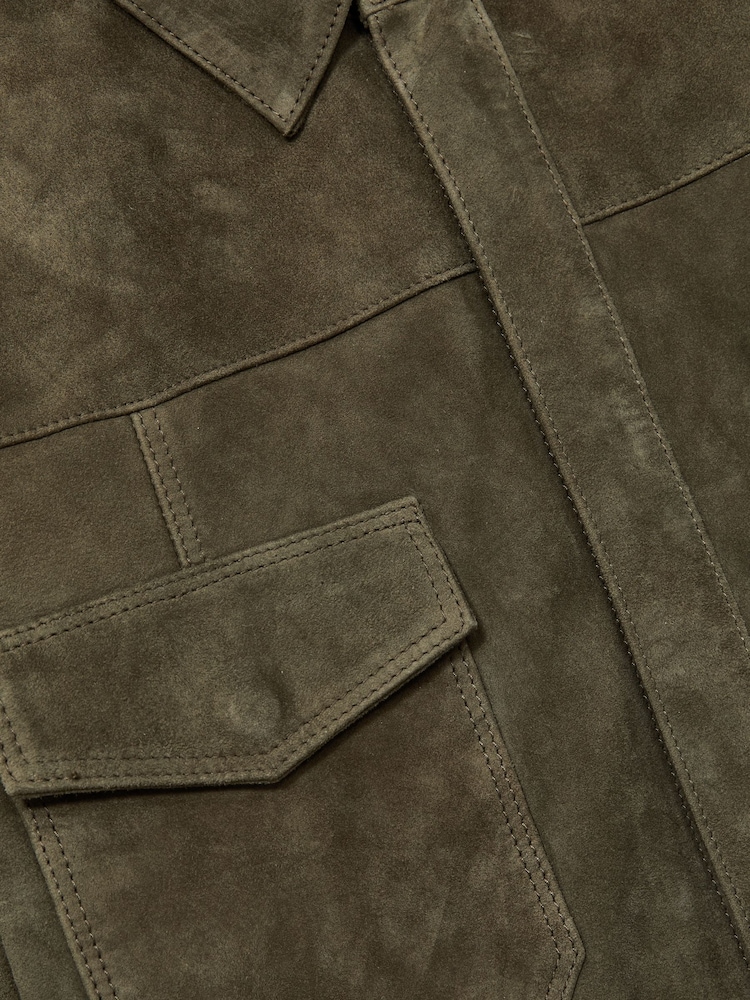 Paige Suede Press-Stud Shirt Jacket - Image 6 of 6