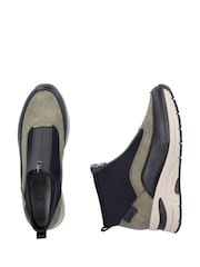 Rieker Womens Green Front Zip Wedge Boots - Image 8 of 10