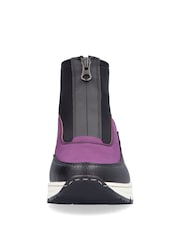 Rieker Womens Pink Front Zip Wedge Boots - Image 7 of 10
