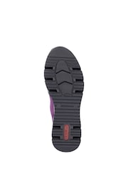 Rieker Womens Pink Front Zip Wedge Boots - Image 8 of 10