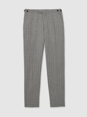 Reiss Soft Grey Lab Slim-Fit Pinstripe Suit Trousers - Image 3 of 8