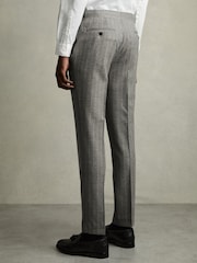 Reiss Soft Grey Lab Slim-Fit Pinstripe Suit Trousers - Image 7 of 8