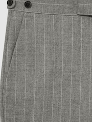 Reiss Soft Grey Lab Slim-Fit Pinstripe Suit Trousers - Image 8 of 8
