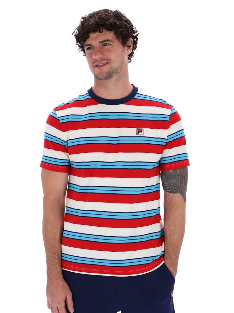 Fila Blue Jesse Stripe 100% Cotton T-Shirt - Image 1 of 5