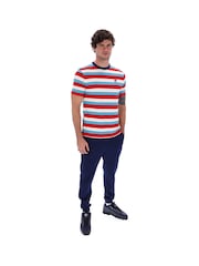 Fila Blue Jesse Stripe 100% Cotton T-Shirt - Image 3 of 5