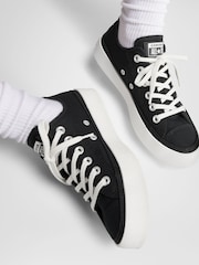 Converse Black Chuck Taylor All Star Crepe Sole Low Trainers - Image 3 of 11