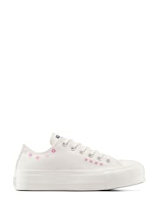 Converse White Chuck Taylor All Star Lift Joyful Floral Print Low Trainers - Image 1 of 10