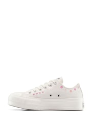 Converse White Chuck Taylor All Star Lift Joyful Floral Print Low Trainers - Image 2 of 10