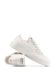 Converse White Chuck Taylor All Star Lift Joyful Floral Print Low Trainers - Image 4 of 10