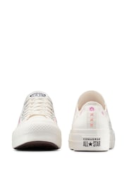 Converse White Chuck Taylor All Star Lift Joyful Floral Print Low Trainers - Image 6 of 10
