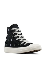 Converse Black Chuck Taylor All Star Joyful Floral Print Trainers - Image 3 of 8