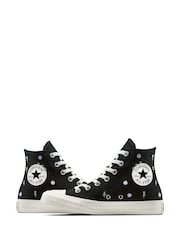 Converse Black Chuck Taylor All Star Joyful Floral Print Trainers - Image 5 of 8