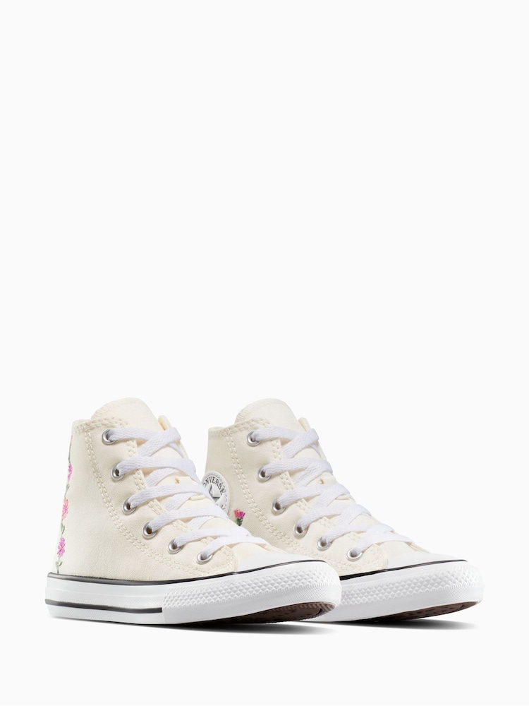 Converse Junior Chuck Taylor Floral Print Embroidered Trainers - Slika 2 iz 8