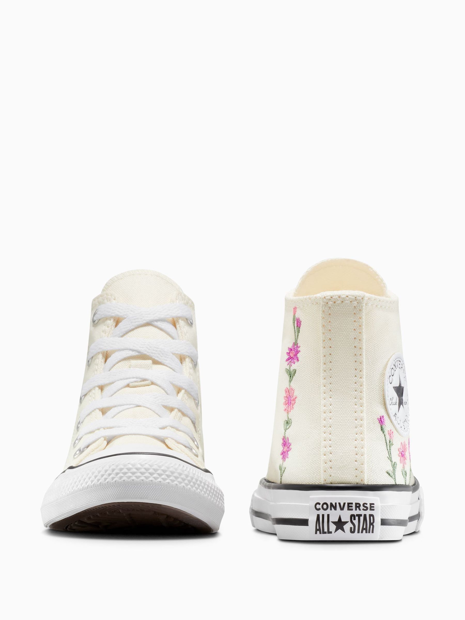 Buy Converse Cream Junior Chuck Taylor Floral Print Embroidered
