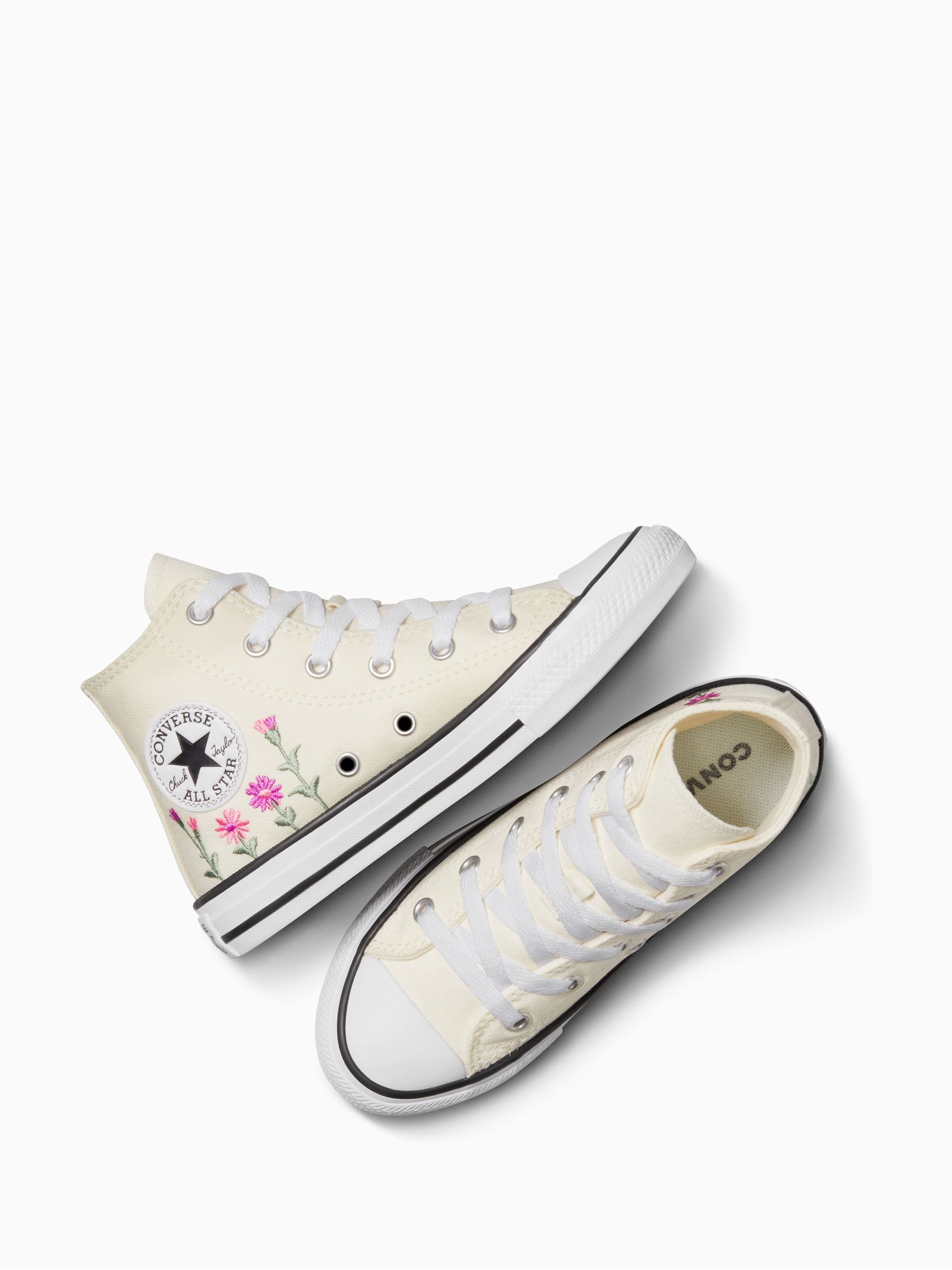 Buy Converse Cream Junior Chuck Taylor Floral Print Embroidered