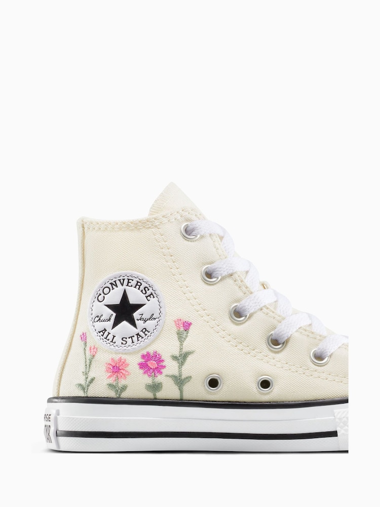 Buy Converse Cream Junior Chuck Taylor Floral Print Embroidered