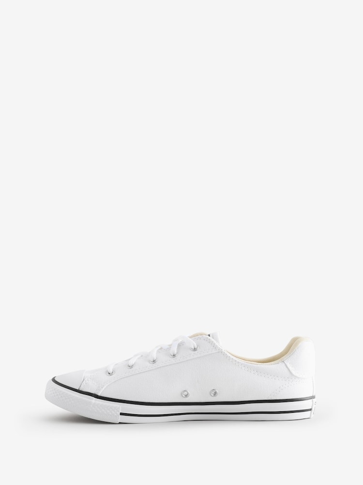 Converse White Chuck Taylor All Star Dainty Lucky Low Trainers - Image 2 of 9