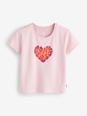 Converse Pink Heart Graphic Print T-Shirt - Image 1 of 1