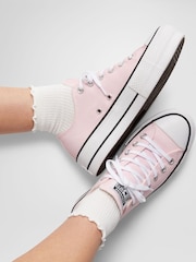 Converse Pink Huck Taylor All Star Lift Ox Trainers - Image 1 of 15