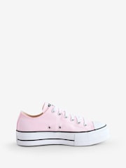 Converse Pink Huck Taylor All Star Lift Ox Trainers - Image 4 of 15