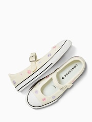 Converse Cream Junior Floral Dainty Mary Jane Shoes - Image 5 of 7