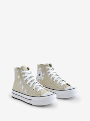 Converse Youth Chuck Taylor Floral Print Embroidered EVA Lift Trainers - Slika 3 iz 9