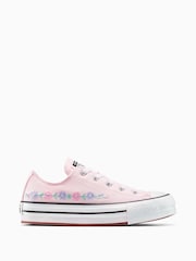 Converse Youth Chuck Taylor Floral Print Embroidered EVA Lift Ox Trainers - Imagen 1 de 9