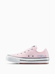 Converse Youth Chuck Taylor Floral Print Embroidered EVA Lift Ox Trainers - Imagen 2 de 9