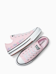 Converse Youth Chuck Taylor Floral Print Embroidered EVA Lift Ox Trainers - Imagen 5 de 9