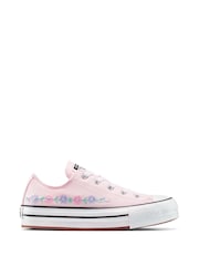 Converse Youth Chuck Taylor Floral Print Embroidered EVA Lift Ox Trainers - Imagen 9 de 9