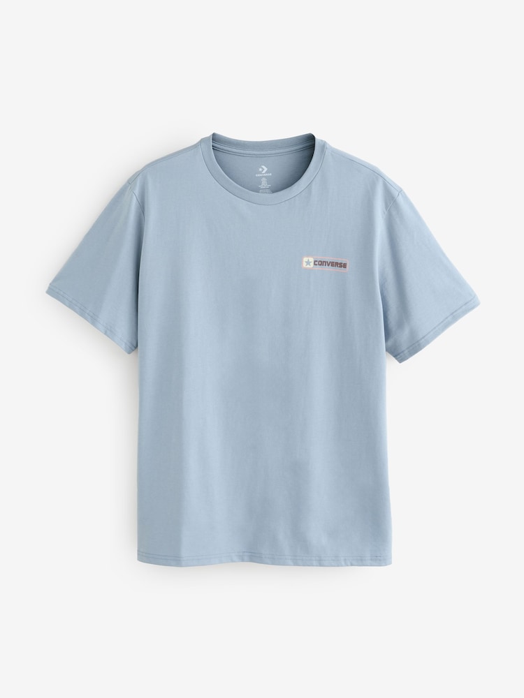 Converse Blue Graphic Logo Back Print T-Shirt - Image 1 of 2