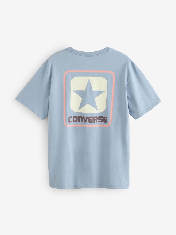 Converse Blue Graphic Logo Back Print T-Shirt - Image 2 of 2