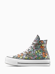 Converse Grey Chuck Taylor All Star Lift Ditsy Florals Trainers - Image 6 of 11