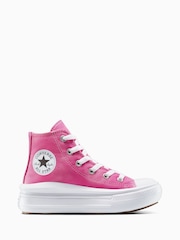 Converse Pink Junior Chuck Taylor Tie Dye Move Trainers - Image 1 of 8