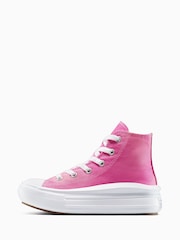 Converse Pink Junior Chuck Taylor Tie Dye Move Trainers - Image 2 of 8