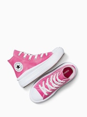 Converse Pink Junior Chuck Taylor Tie Dye Move Trainers - Image 6 of 8