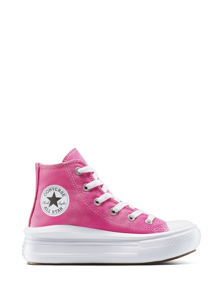 Converse Pink Junior Chuck Taylor Tie Dye Move Trainers - Image 8 of 8