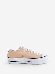 Converse Brown Platform Lift Chuck Ox Trainers - Image 1 of 9