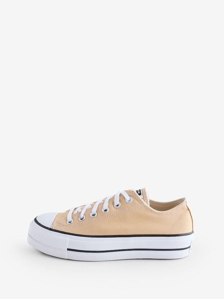 Converse Brown Platform Lift Chuck Ox Trainers - Image 2 of 9