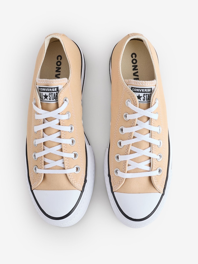 Converse Brown Platform Lift Chuck Ox Trainers - Image 5 of 9